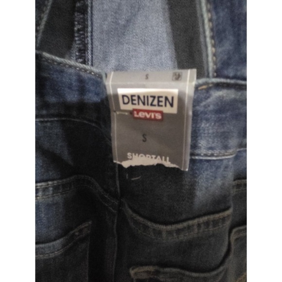 Denizen Levi's Womens Dark Wash Rolled Cuff Short Jean Overall Small - Picture 4 of 5